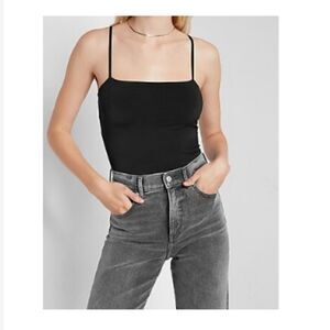 NWOT, Express • Body Contour Compression Silky Square Neck Thong Bodysuit